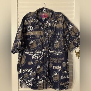 Vintage Pro Player denim oversize shirt featuring Georgetown University bull dog